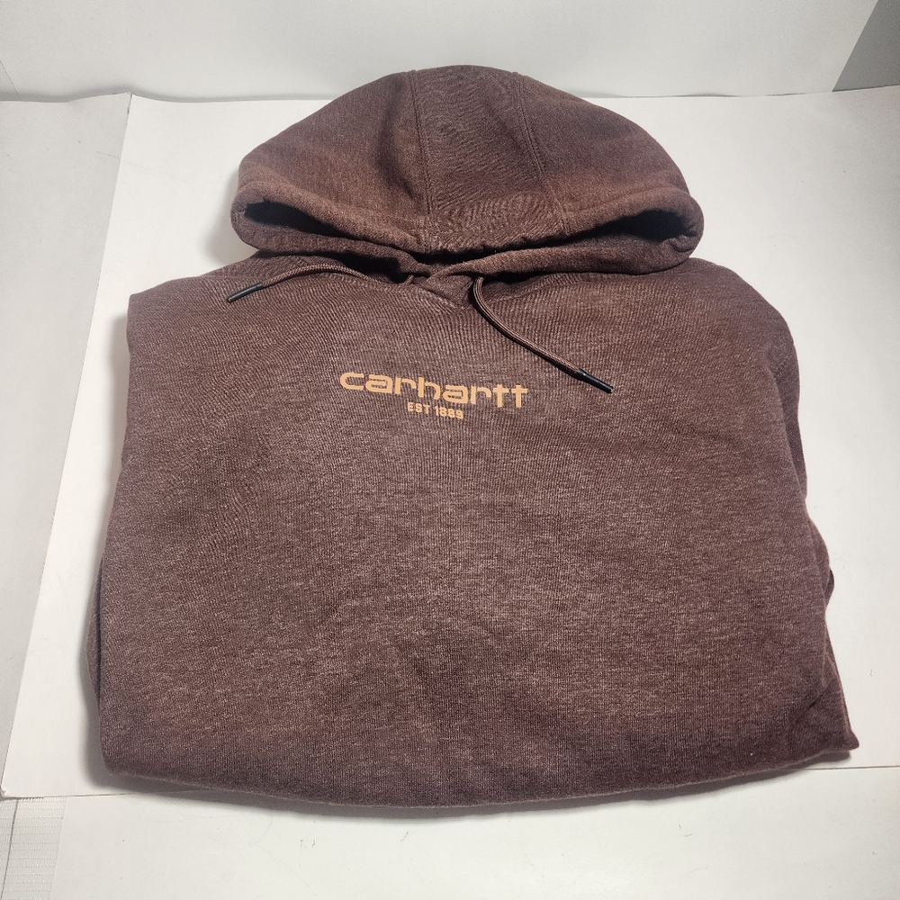 MEN'S CARHARTT FORCE SWEATSHIRT RELAXED FIT LOGO sz XL MOCHA